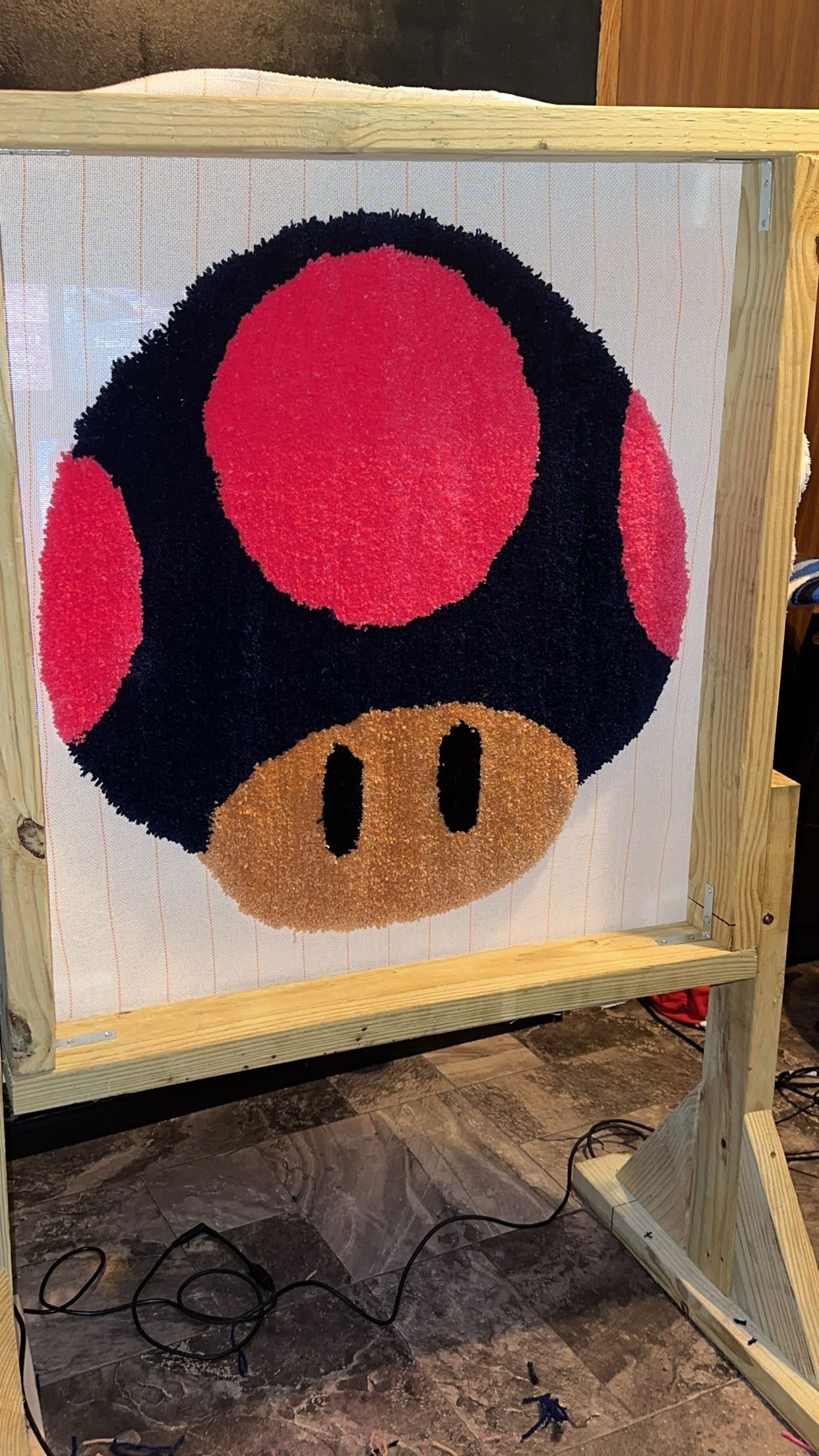 Mario Kart Mushroom Rug